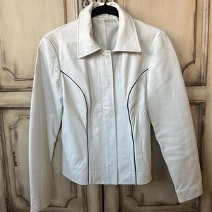 White 100% Leather Jacket